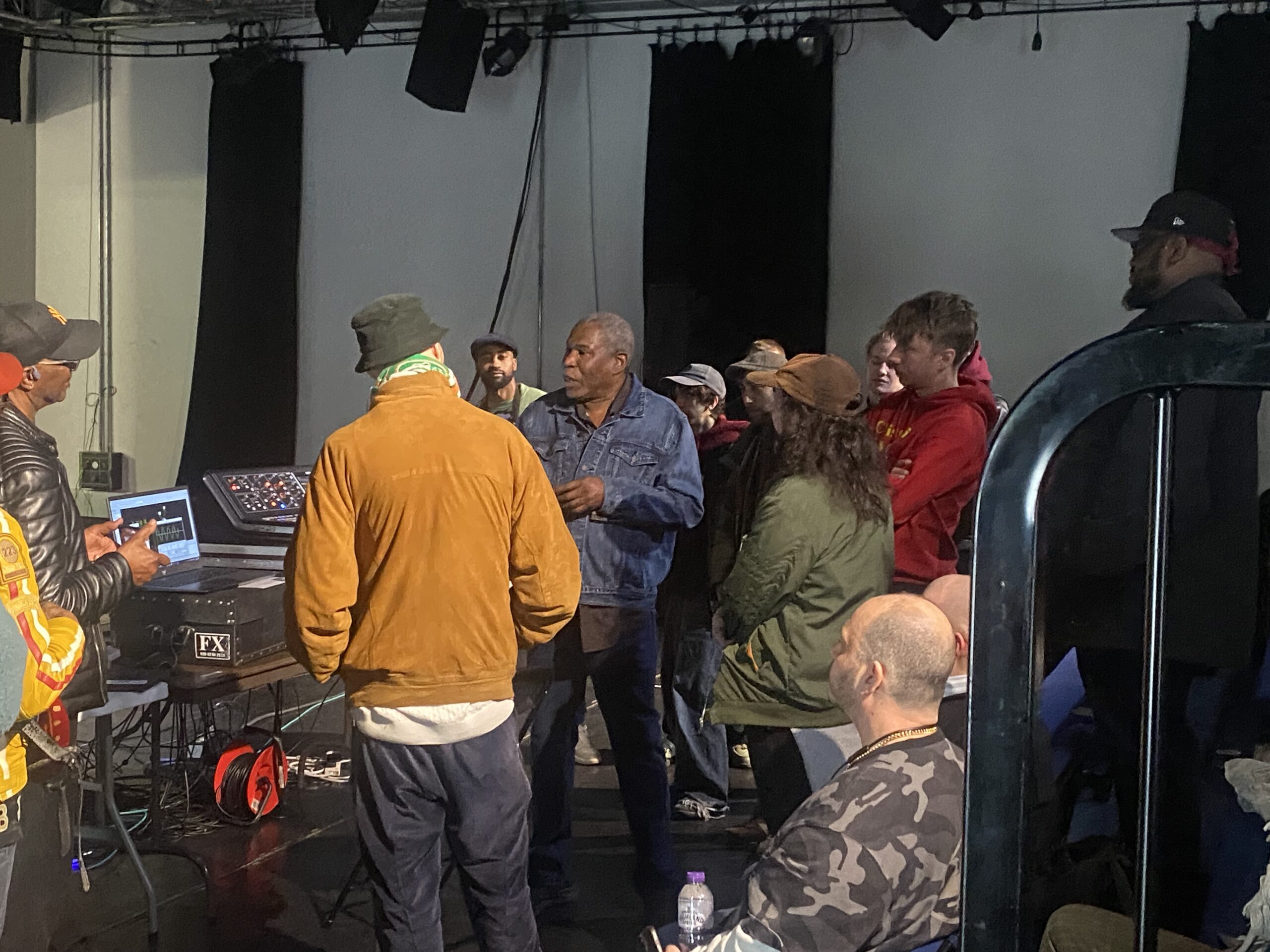 Scientist sharing his experience with participants at the immersive audio workshop at Rich Mix